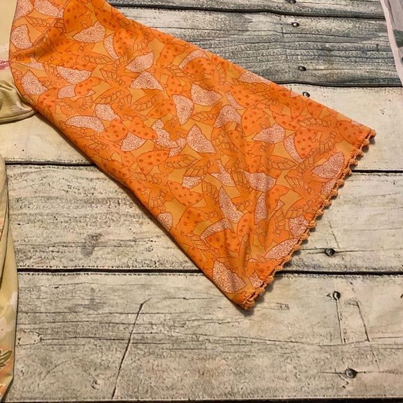 Orange  green floral polyester floral robe kimono M - Picture 8 of 8